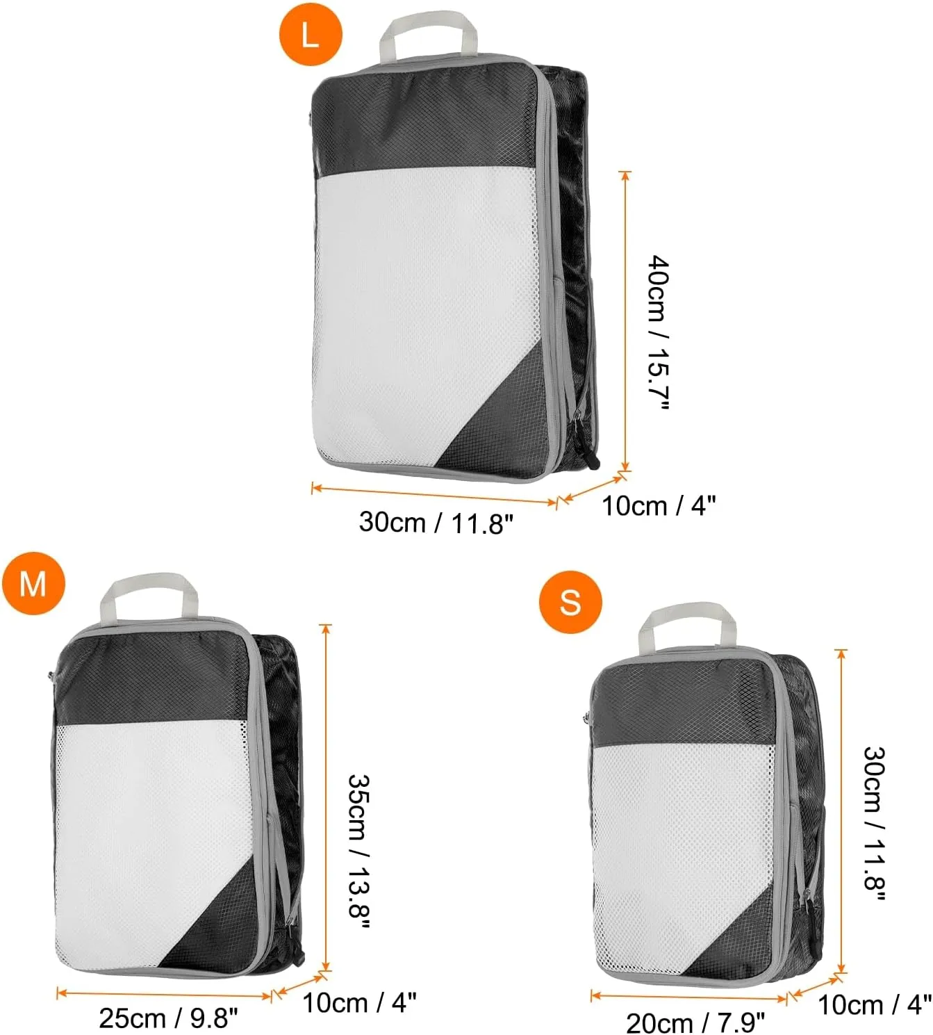 HARFINGTON 3pcs Compression Packing Cube for Suitcases Lightweight Luggage Organizers Bag Travel Essentials Compression Bags for Carry on Suitcases, Black