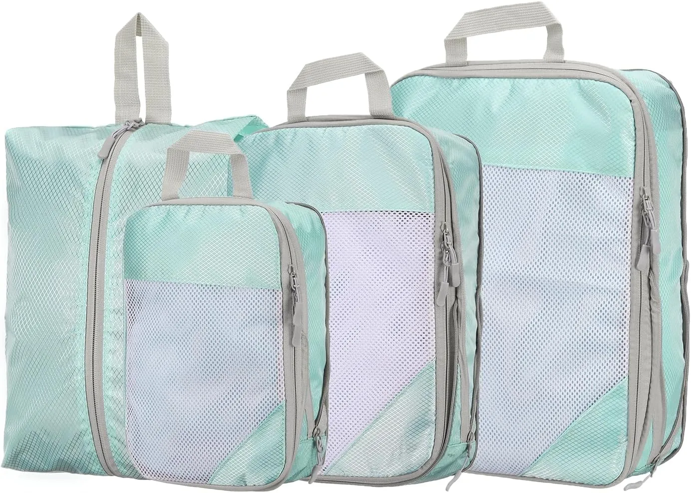 HARFINGTON 4pcs Compression Packing Cube for Suitcases Lightweight Luggage Organizers Bag Expandable Storage Travel Essentials Compression Bags for Suitcases, Blue