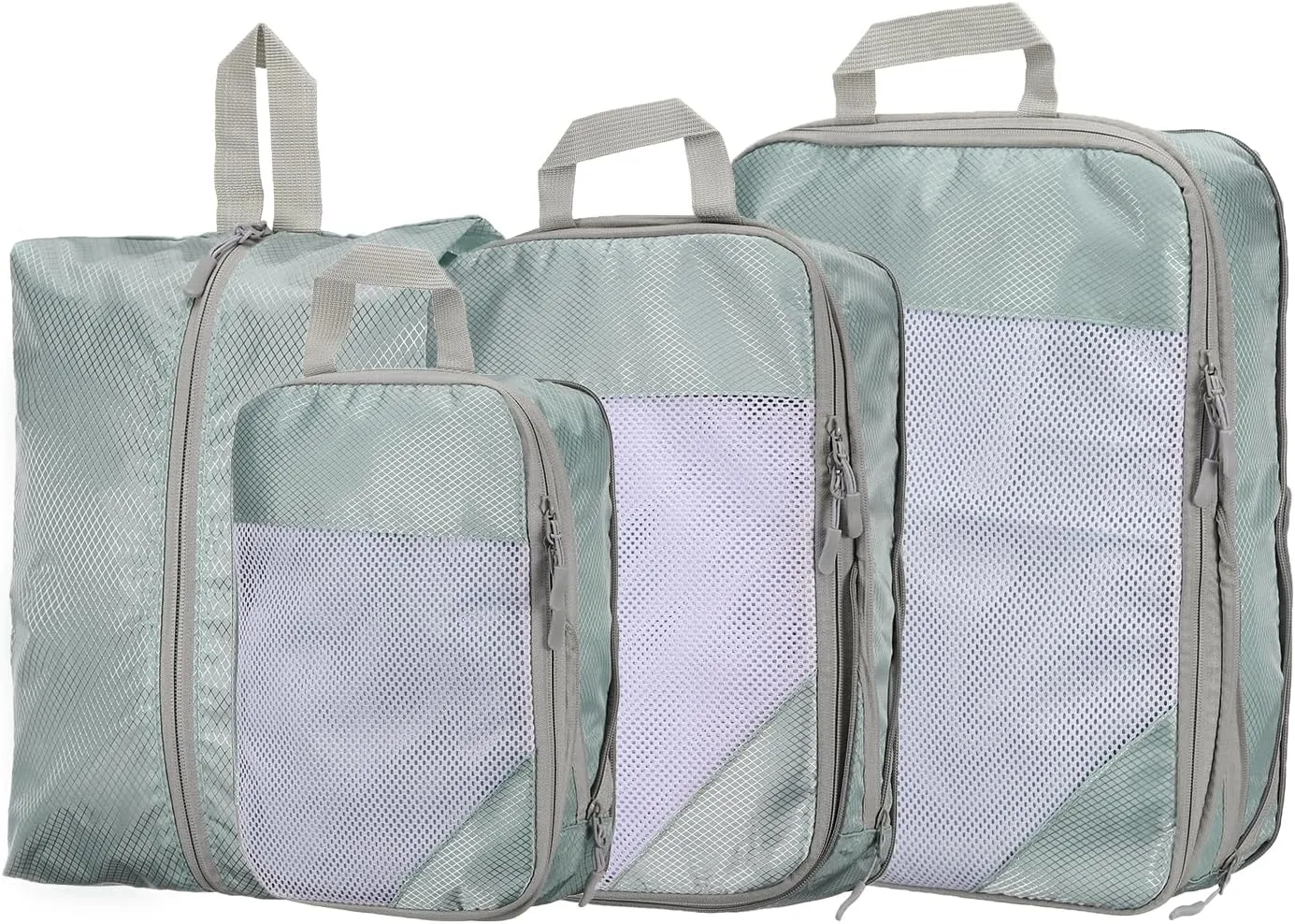 HARFINGTON 4pcs Compression Packing Cube for Suitcases Lightweight Luggage Organizers Bag Expandable Storage Travel Essentials Compression Bags for Suitcases, Grey