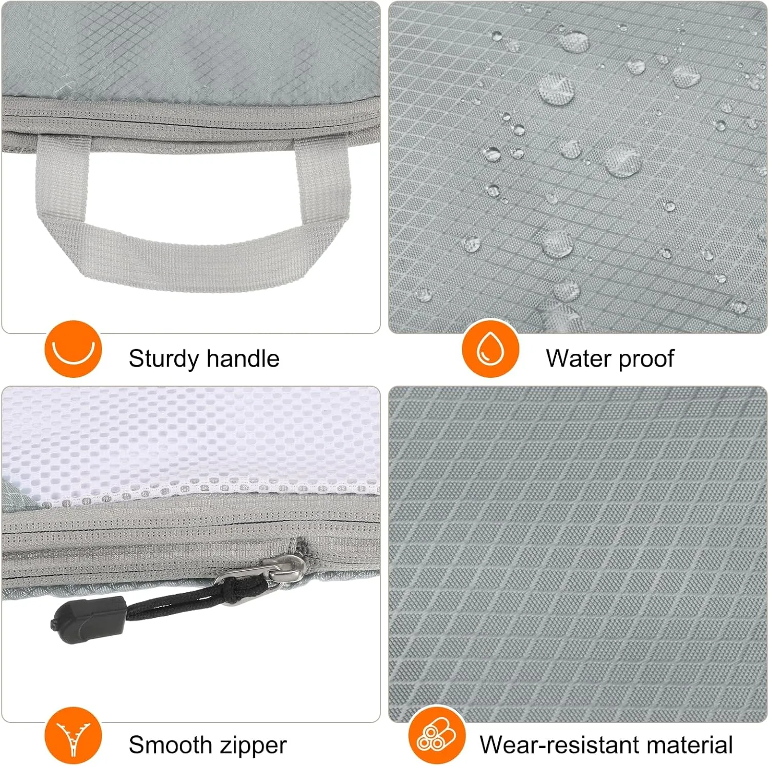HARFINGTON 6pcs Compression Packing Cube for Suitcases Lightweight Luggage Organizers Bag Travel Essentials Compression Bags for Carry on Suitcases, Grey