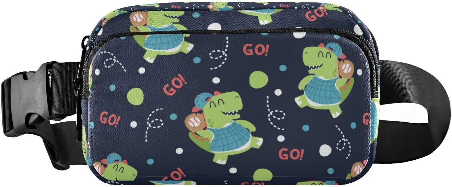 Hats Dinosaurs Green Fanny Packs for Women Belt Bag Waterproof Fanny Pack Cross Body Bum Bag Fashion Waist Packs Small Crossbody Bags for Running Hiking Men Sports Traveling
