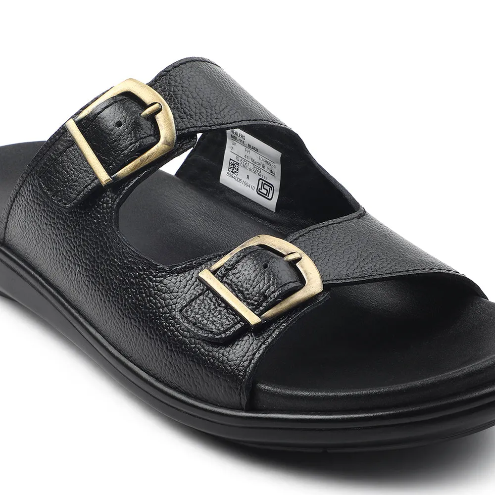 Healers Black Casual Sandal For Men MDL-11E By Liberty