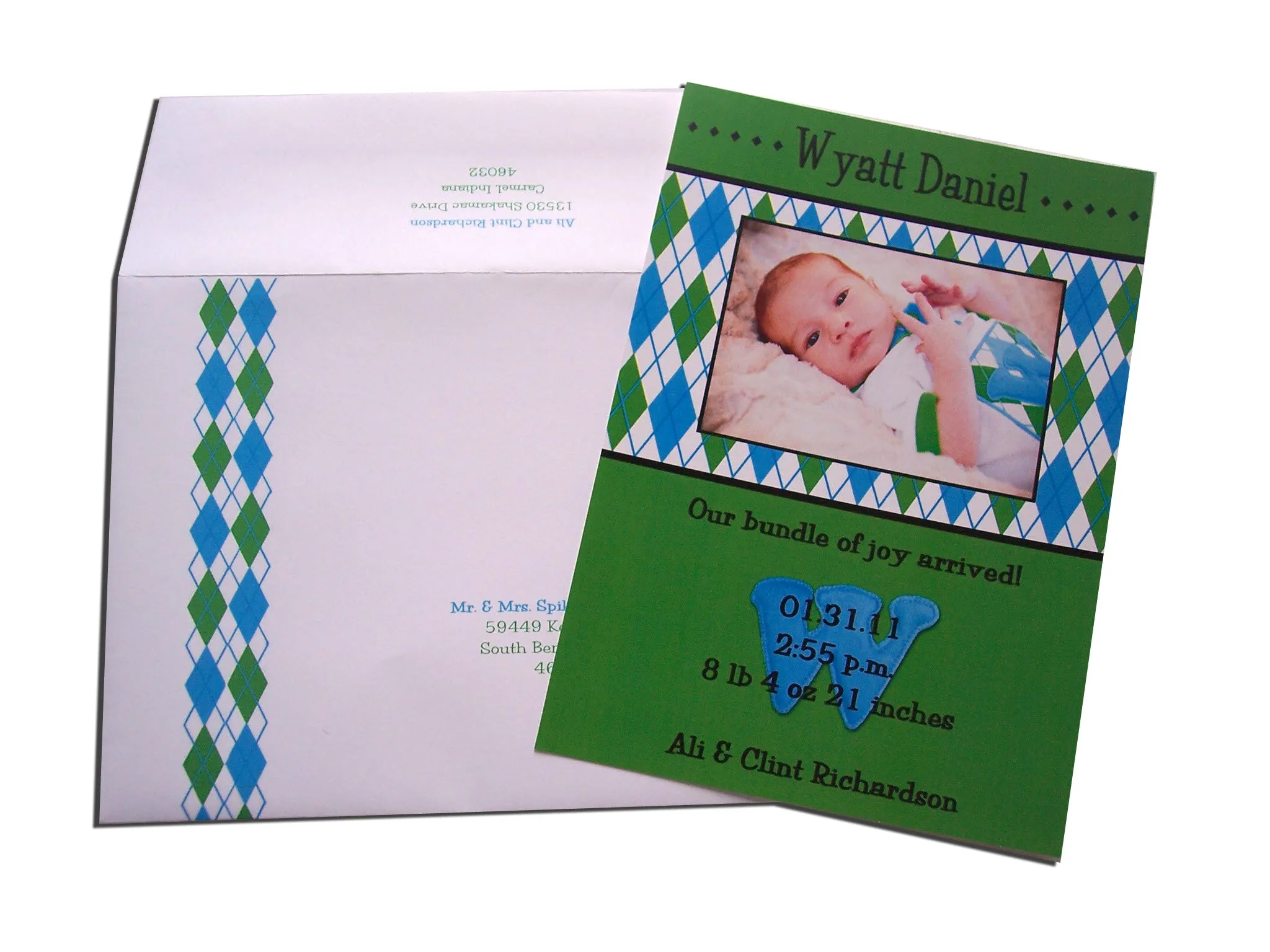 Herringbone Pattern on envelope