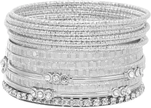 HIIXHC Bangles Bracelets for Women Bracelet Stack Chunky Indian Multi Bangle Bracelet Set Punk Bracelets Jewelry for Women Gift