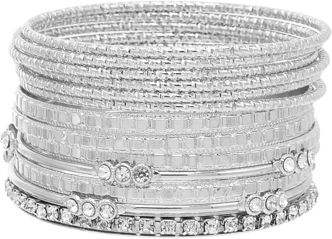 HIIXHC Bangles Bracelets for Women Bracelet Stack Chunky Indian Multi Bangle Bracelet Set Punk Bracelets Jewelry for Women Gift