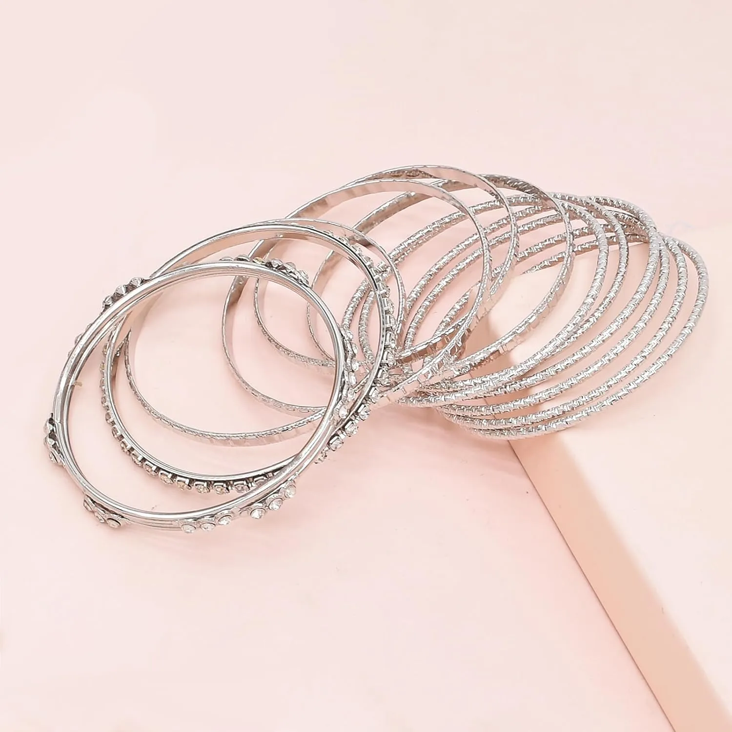 HIIXHC Bangles Bracelets for Women Bracelet Stack Chunky Indian Multi Bangle Bracelet Set Punk Bracelets Jewelry for Women Gift
