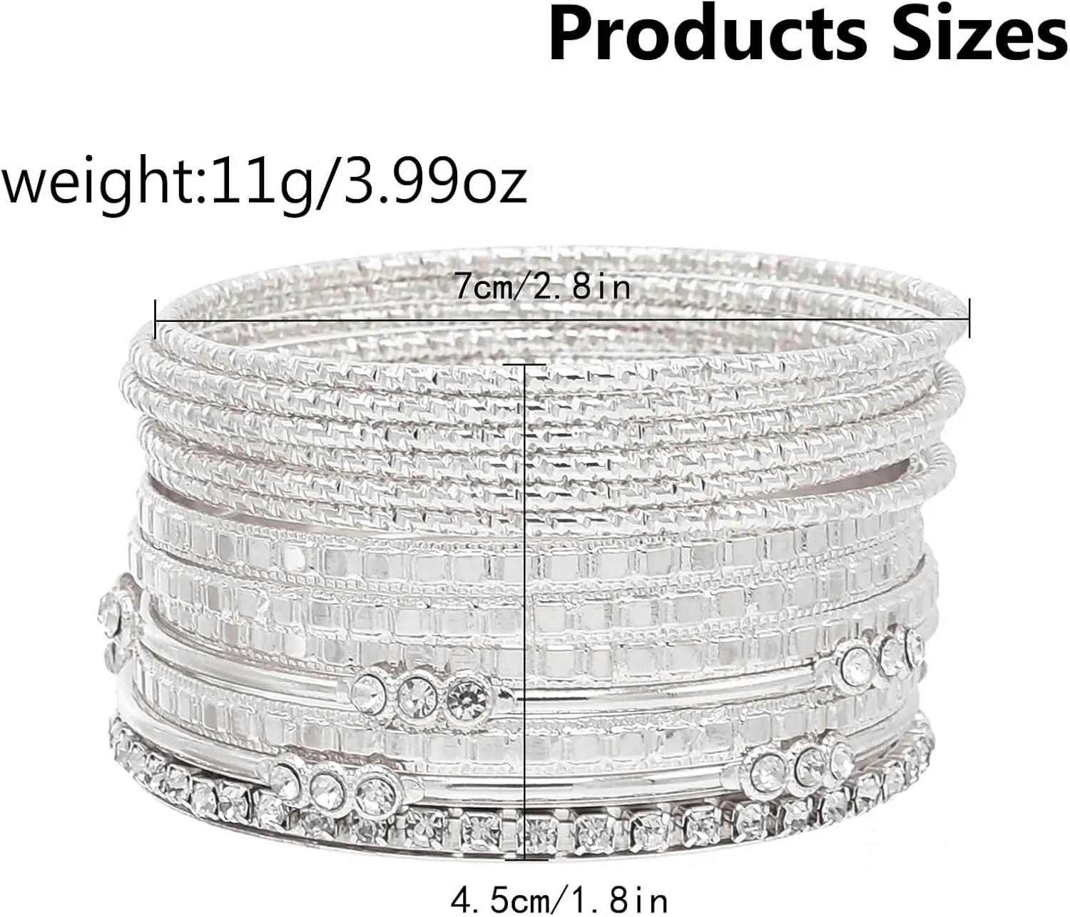 HIIXHC Bangles Bracelets for Women Bracelet Stack Chunky Indian Multi Bangle Bracelet Set Punk Bracelets Jewelry for Women Gift