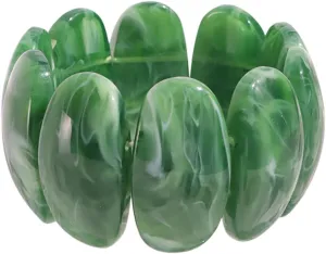 HIIXHC Resin Stretch Bangle Bracelets for Women Acrylic Beads Stretchable Bracelets Wide Irregular Geometric Wristband Summer Beach Jewelry for womens vacation outfits