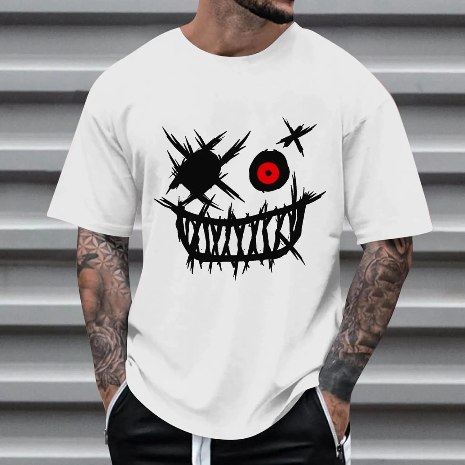 Hippie Tshirts for Men Y2k Streetwear Loose Fit Casual Summer T-Shirts Novelty Graphic Tee Tops Mens Fashion Outfits
