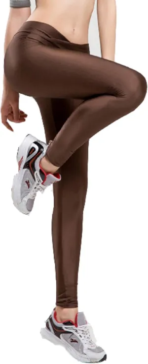 Hupplle Fashion Neon Stretch Skinny Shiny Spandex Leggings Pants