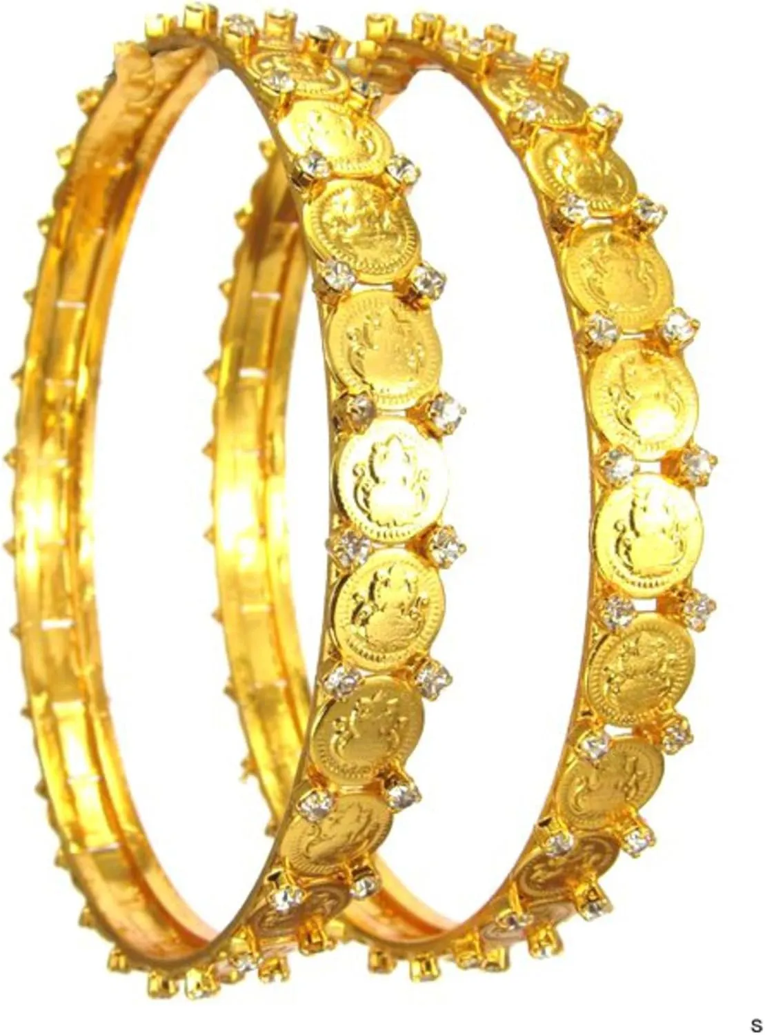 Imitation Kolhapuri Coin Gold Bangles/Bracelet/Color : Gold Tone / AZINKB939-GCL-210