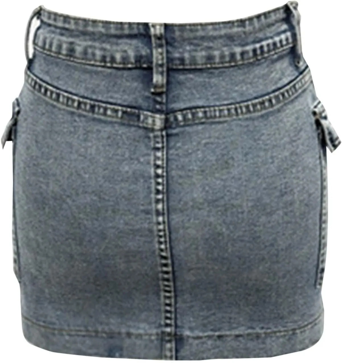 Jean Skirts for Women A-Line High Waisted Summer Casual Cargo Skirts Trendy Going Out Mini Skirts with Pockets