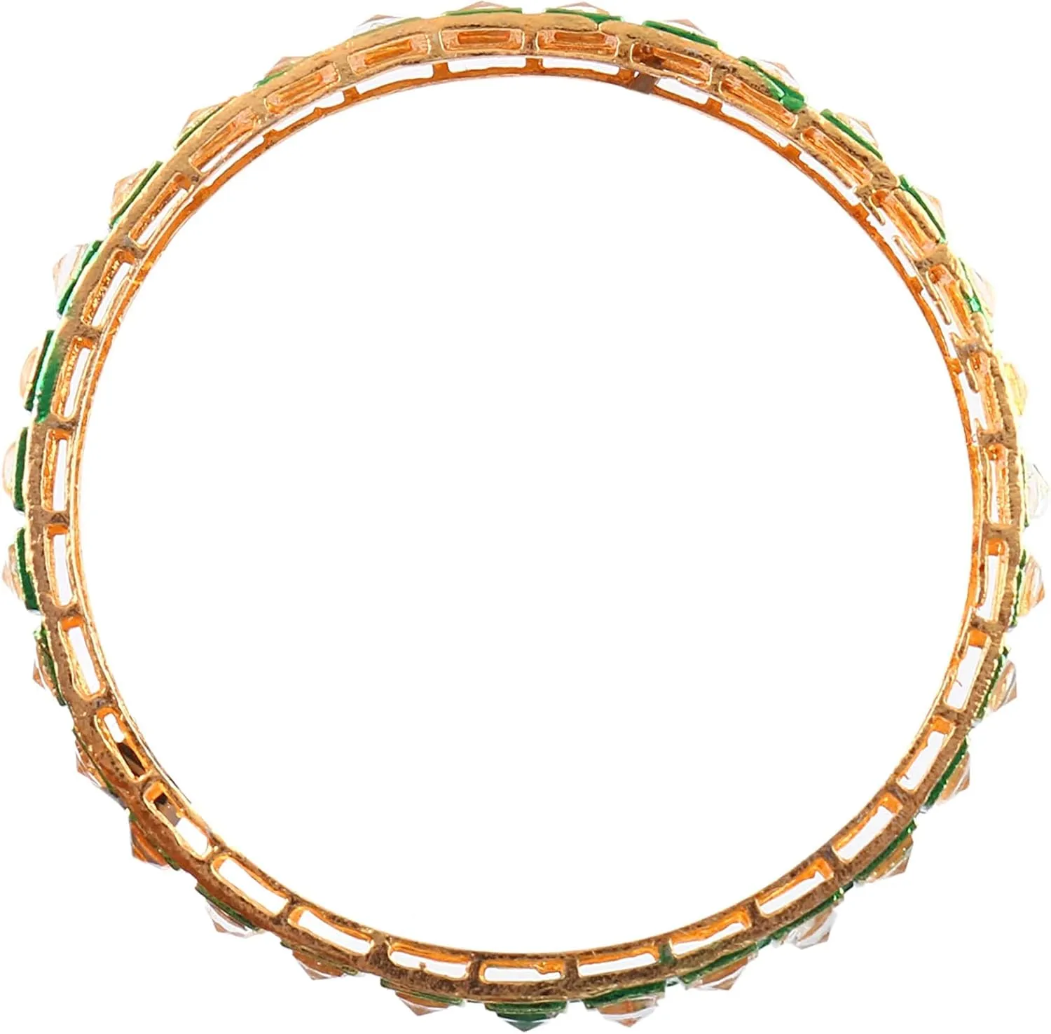 Jewar Mandi Bangles Fashion Jewelry Indian Bollywood Faux Kundan Floral Gold Plated Meena Work Bracelet Kada Jewelry for Women