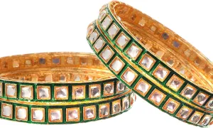 Jewar Mandi Bangles Fashion Jewelry Indian Bollywood Faux Kundan Floral Gold Plated Meena Work Bracelet Kada Jewelry for Women