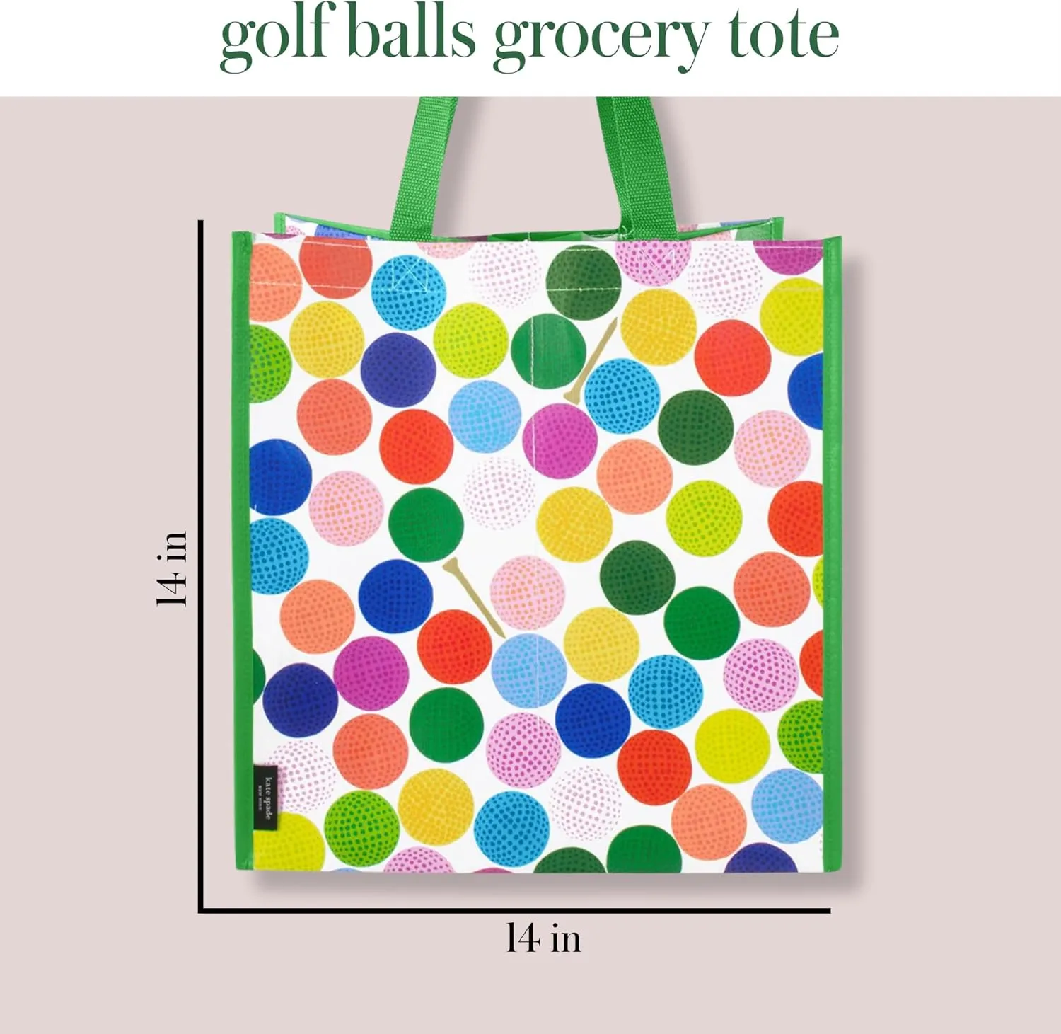 Kate Spade New York Reusable Shopping Bag, Grocery Tote with Shoulder Straps, Large Collapsible Tote