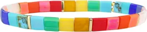 KELITCH Classic Stretch Bracelets Summer Tila Beaded Bracelets Friendship Cuff Bracelets - 07E