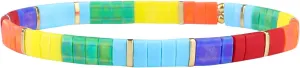 KELITCH Classic Stretch Bracelets Summer Tila Beaded Bracelets Friendship Cuff Bracelets - 07M