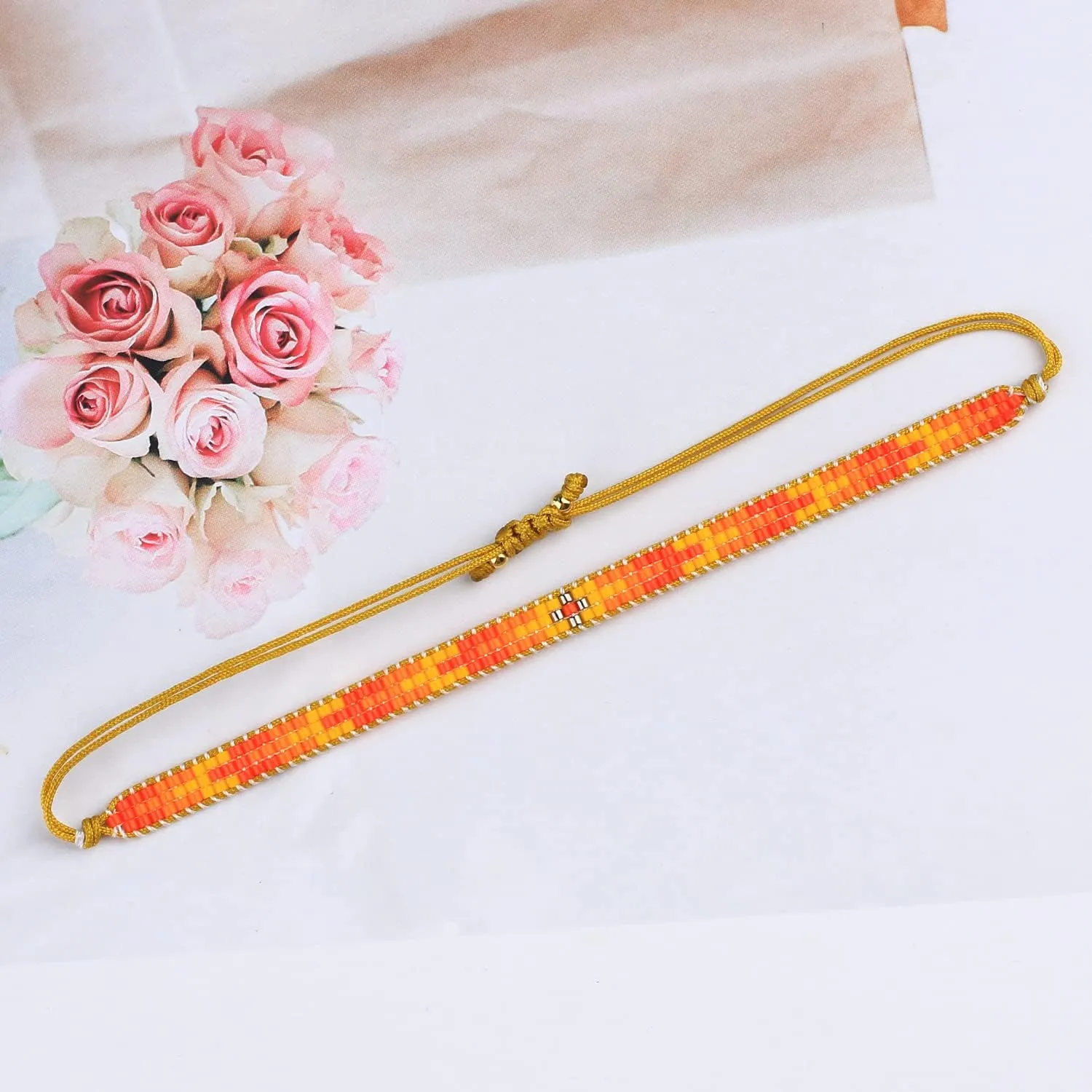 KELITCH Colorful Miyuki Beaded Bracelets Wax Rope Wrap Bracelets Delicated Handmade Multi-Pattern Bracelets Friendship Bracelets for Women Jewelry