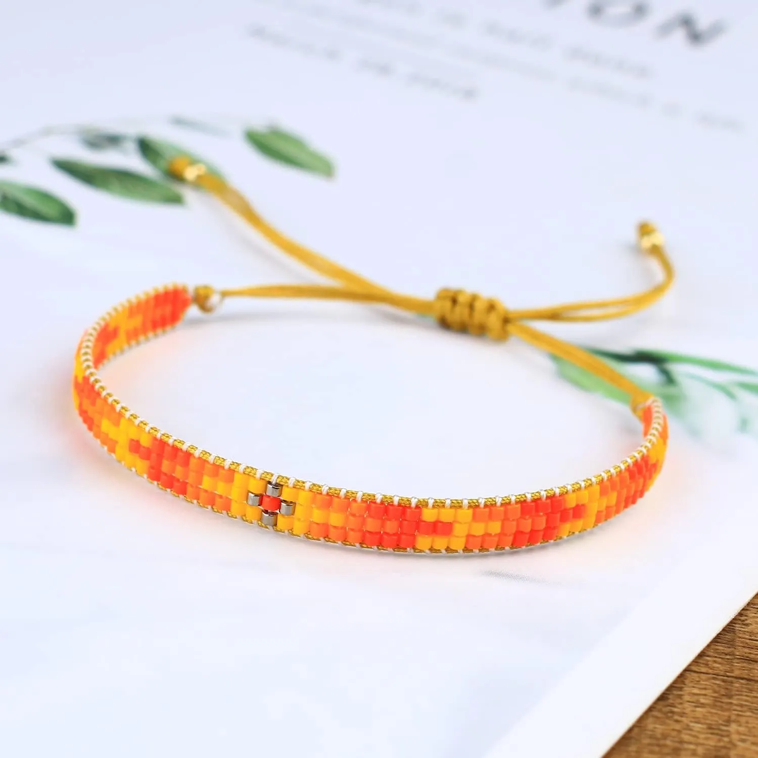 KELITCH Colorful Miyuki Beaded Bracelets Wax Rope Wrap Bracelets Delicated Handmade Multi-Pattern Bracelets Friendship Bracelets for Women Jewelry
