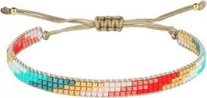 KELITCH Colorful Miyuki Beaded Bracelets Wax Rope Wrap Bracelets Delicated Handmade Multi-Pattern Bracelets Friendship Bracelets for Women Jewelry