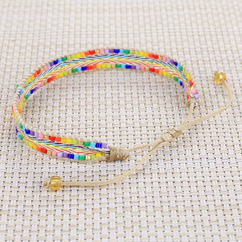 KELITCH Ethnic Strand Bracelets Bohemian Wrap Bracelets Handmade Beaded Bracelets For Women