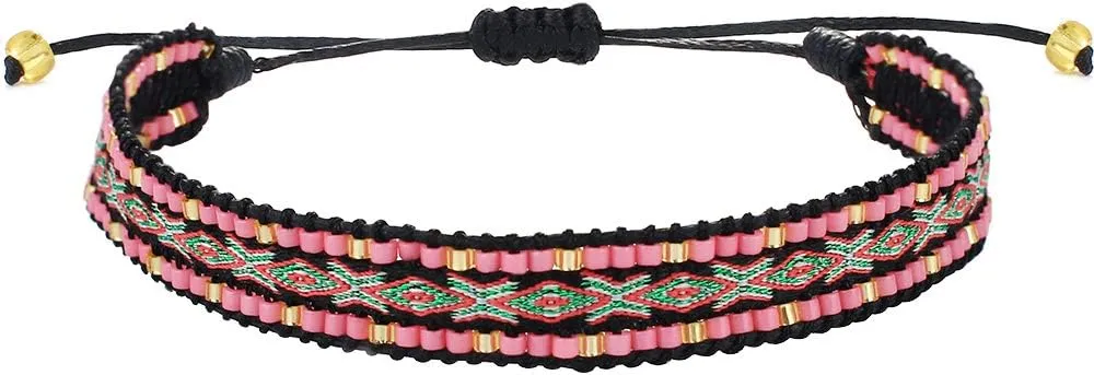 KELITCH Ethnic Strand Bracelets Bohemian Wrap Bracelets Handmade Beaded Bracelets For Women
