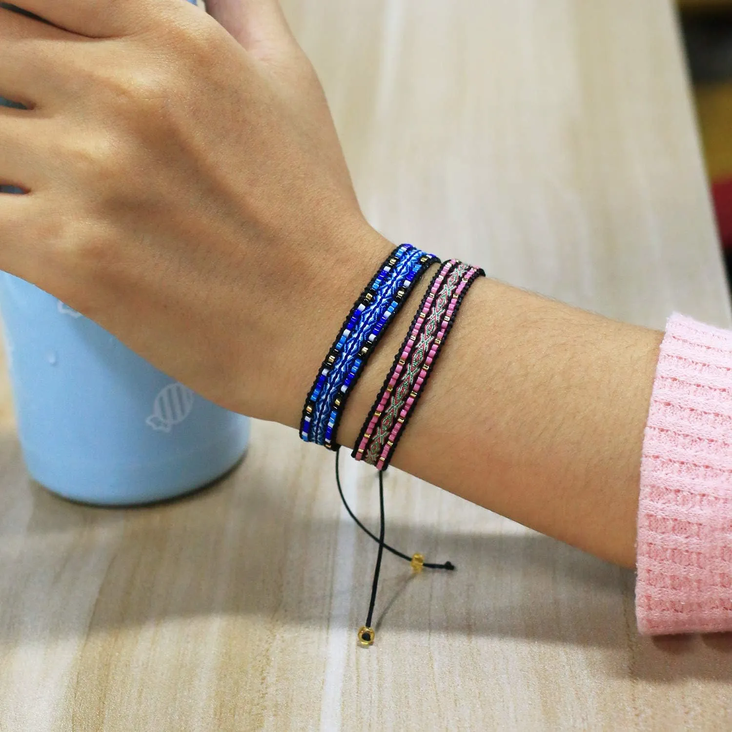 KELITCH Ethnic Strand Bracelets Bohemian Wrap Bracelets Handmade Beaded Bracelets For Women