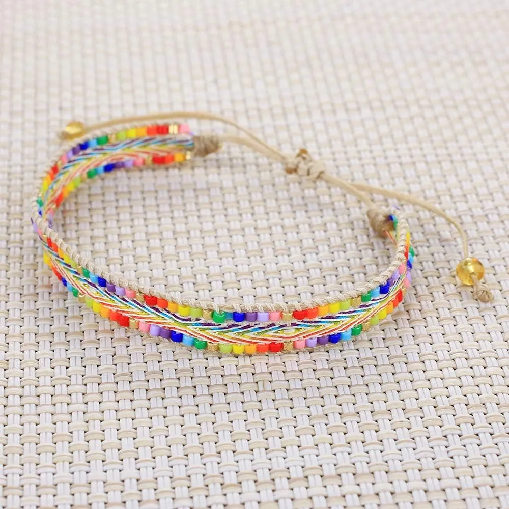 KELITCH Ethnic Strand Bracelets Bohemian Wrap Bracelets Handmade Beaded Bracelets For Women