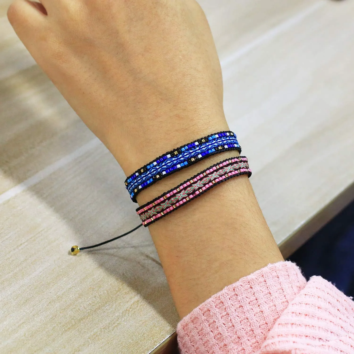 KELITCH Ethnic Strand Bracelets Bohemian Wrap Bracelets Handmade Beaded Bracelets For Women
