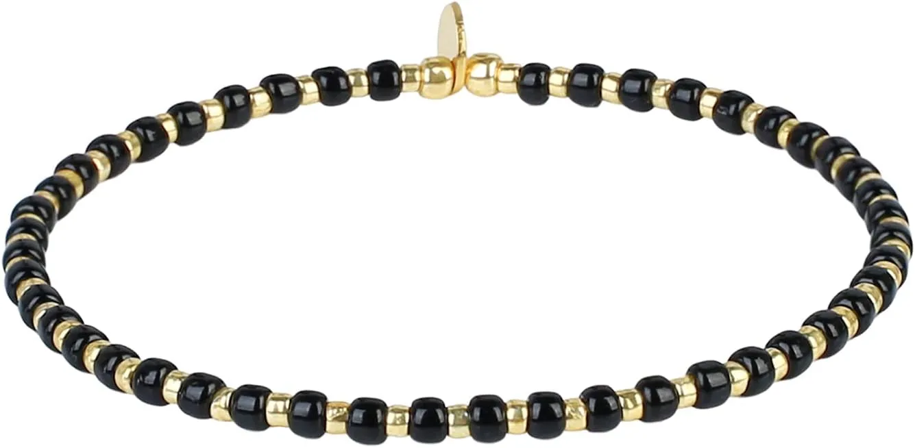 KELITCH Handmade Stretch Bracelets Friendship Bracelets Beach Bangles Colorful Gold Beaded Bracelets