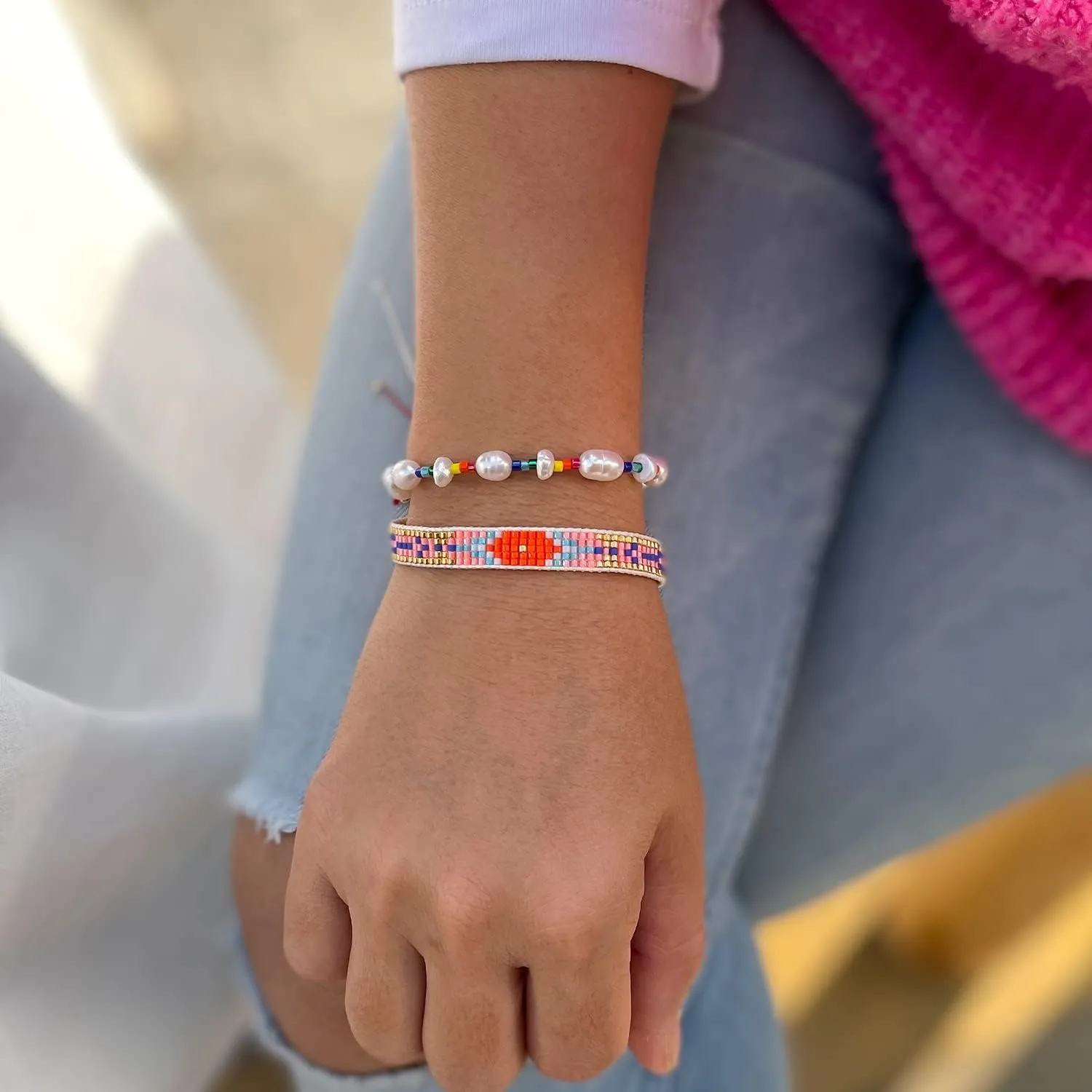 KELITCH Miyuki Bracelets Strand Bracelets Bohemian Wrap Bracelets for Women Handmade Bangle