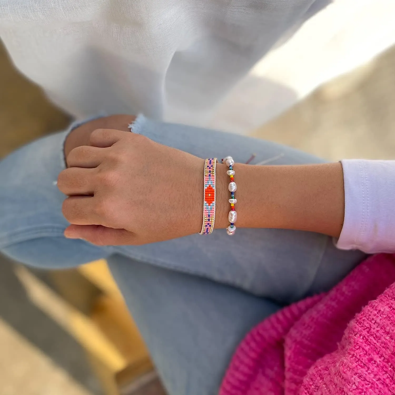 KELITCH Miyuki Bracelets Strand Bracelets Bohemian Wrap Bracelets for Women Handmade Bangle