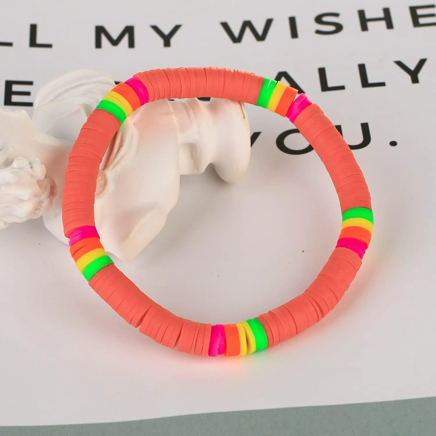 KELITCH Rainbow Friendship Stretch Bracelets HEISHI Beads Bracelets Boho Summer Beach Bracelets Jewelry
