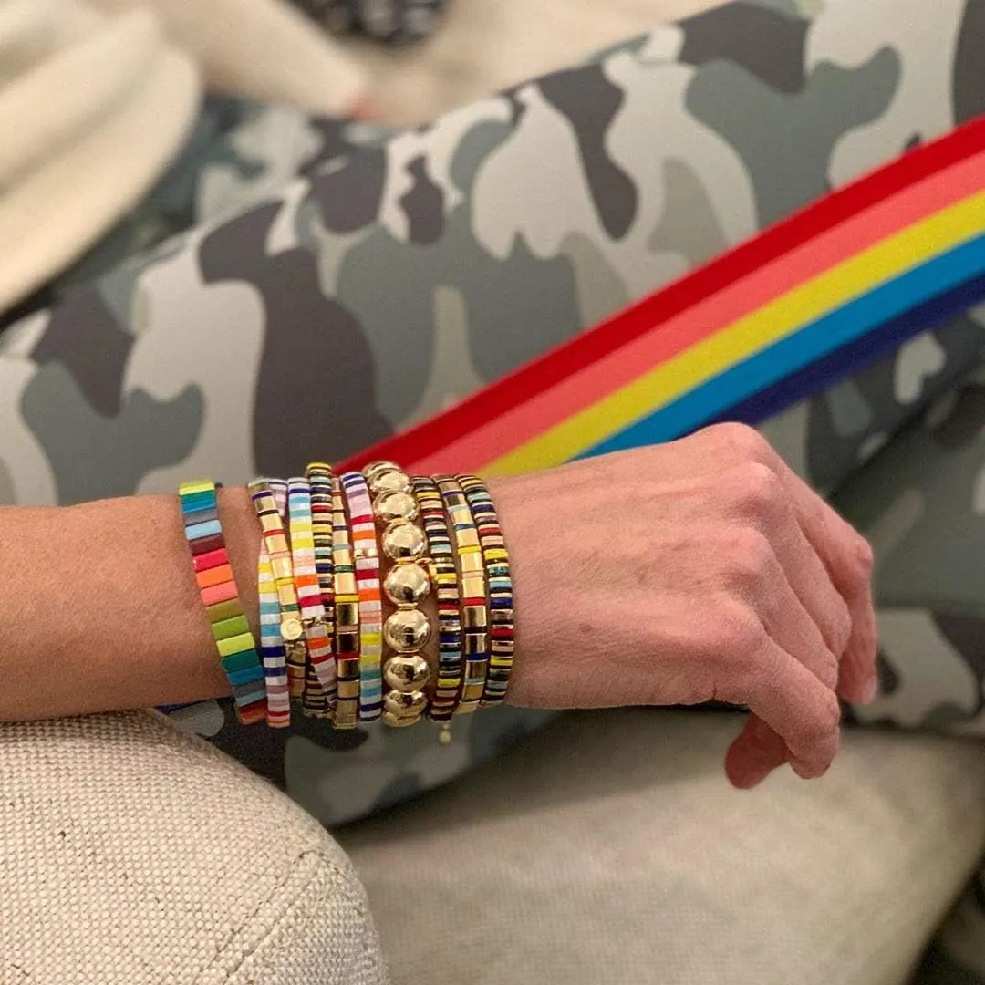 KELITCH Tila Bead Bracelets Bohomian Stackable Stretch Bracelets Women Tennis Handmade Friendship Bracelets
