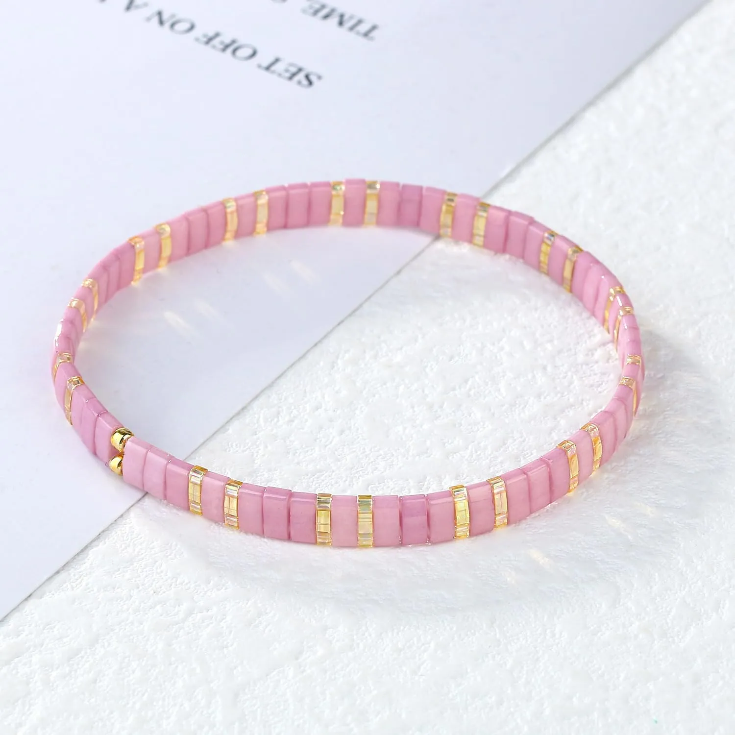 KELITCH Tila Bead Bracelets Bohomian Stackable Stretch Bracelets Women Tennis Handmade Friendship Bracelets