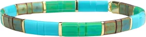 KELITCH Tila Bead Bracelets Bohomian Stackable Stretch Bracelets Women Tennis Handmade Friendship Bracelets