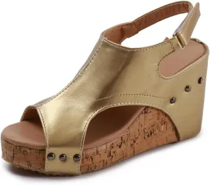 Ladmiple Sandals For Women 2024 Comfortable Wedge Flatform Platform Sandals Open Toe Ankle Strap Slip on Summer Dress Shoes