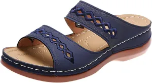 Ladmiple Sandals Women Dressy Summer Flat Cute Casual Beach Shoes Orthotic Slides Comfortable Walking Orthopedic Flip Flops