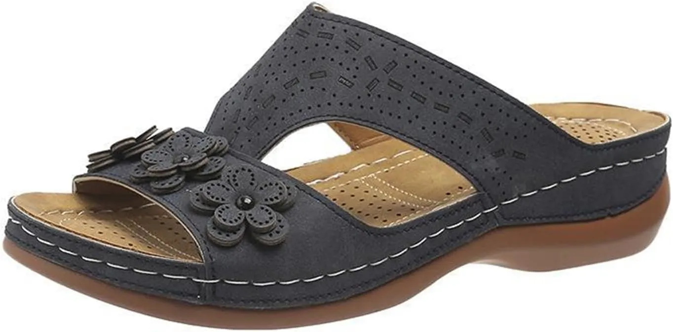 Ladmiple Womens Sandals Comfortable Dressy Wedge Heel Orthotic Flip Flops Walking Arch Support Summer Orthopedic Slippers