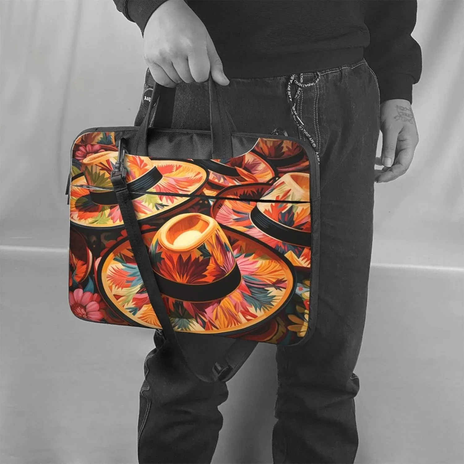 Laptop Bag Mexico Hats Pattern Laptop Tote Bag Women Men Laptop Sleeve Case Lightweight Computer Bag
