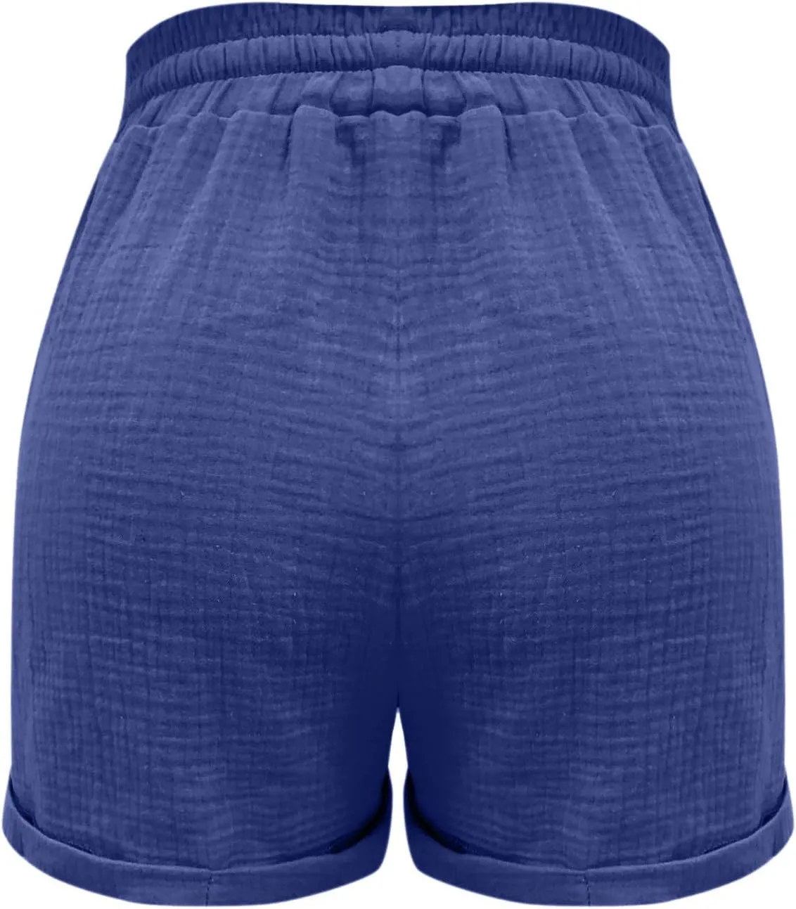 Linen Shorts for Women Plus Size Drawstring High Waisted Casual Summer Pull On Loose Fit Beach Vacation Shorts with Pockets