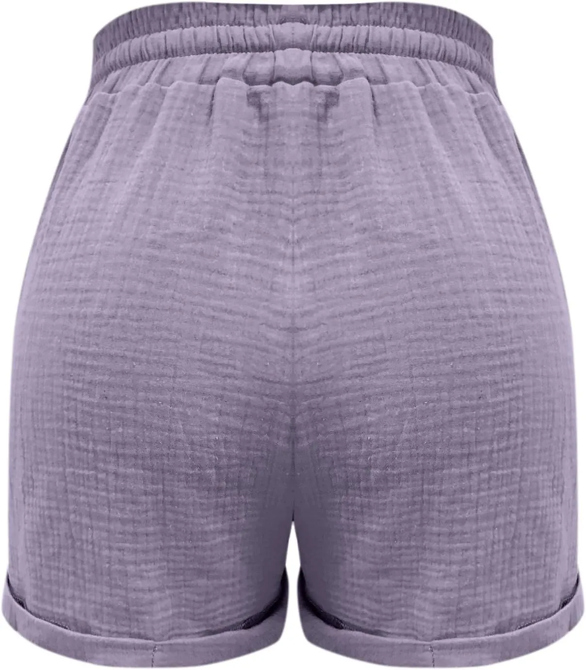 Linen Shorts for Women Plus Size Drawstring High Waisted Casual Summer Pull On Loose Fit Beach Vacation Shorts with Pockets