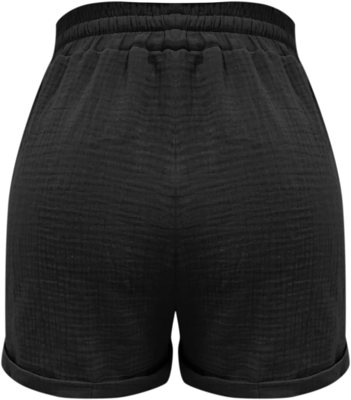 Linen Shorts for Women Plus Size Drawstring High Waisted Casual Summer Pull On Loose Fit Beach Vacation Shorts with Pockets