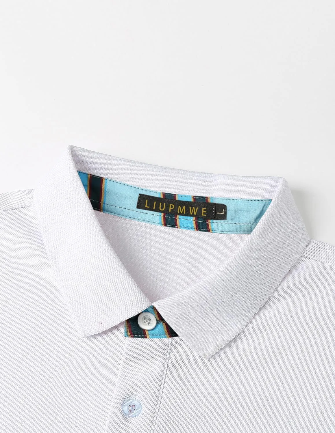 LIUPMWE Mens Polo Shirts Short Sleeve Shirts for Men Casual Cotton Collared T Shirt Golf Shirts Stylish Tops