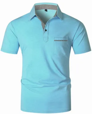 LIUPMWE Mens Polo Shirts Short Sleeve Shirts for Men Casual Cotton Collared T Shirt Golf Shirts Stylish Tops