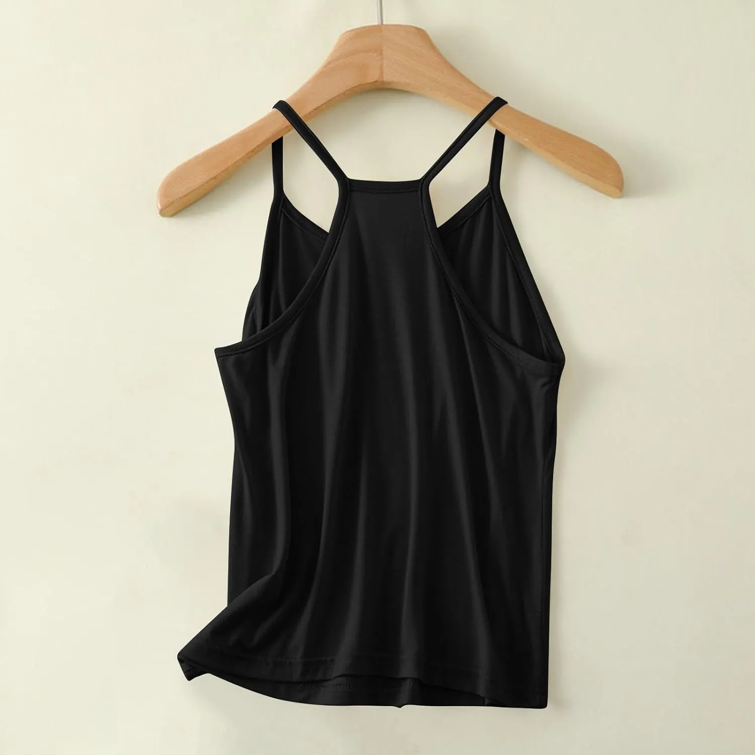 Lmdudan Tank Tops for Women Crewneck Spaghetti Strap Camisole Loose Fit Sleeveless Tees Casual Summer Racerback Shirts