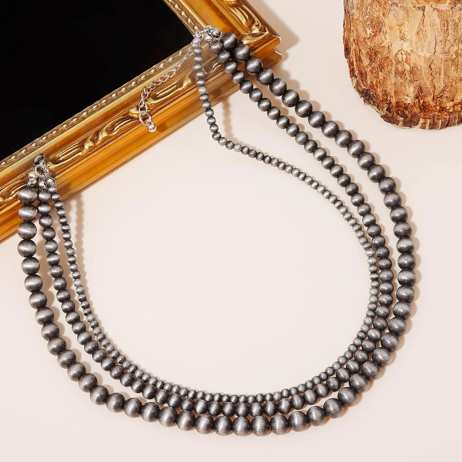 Long Pearl Necklaces Cream White Faux Pearl Necklaces Strand Layered Pearl Necklace for Women Costume Jewelry