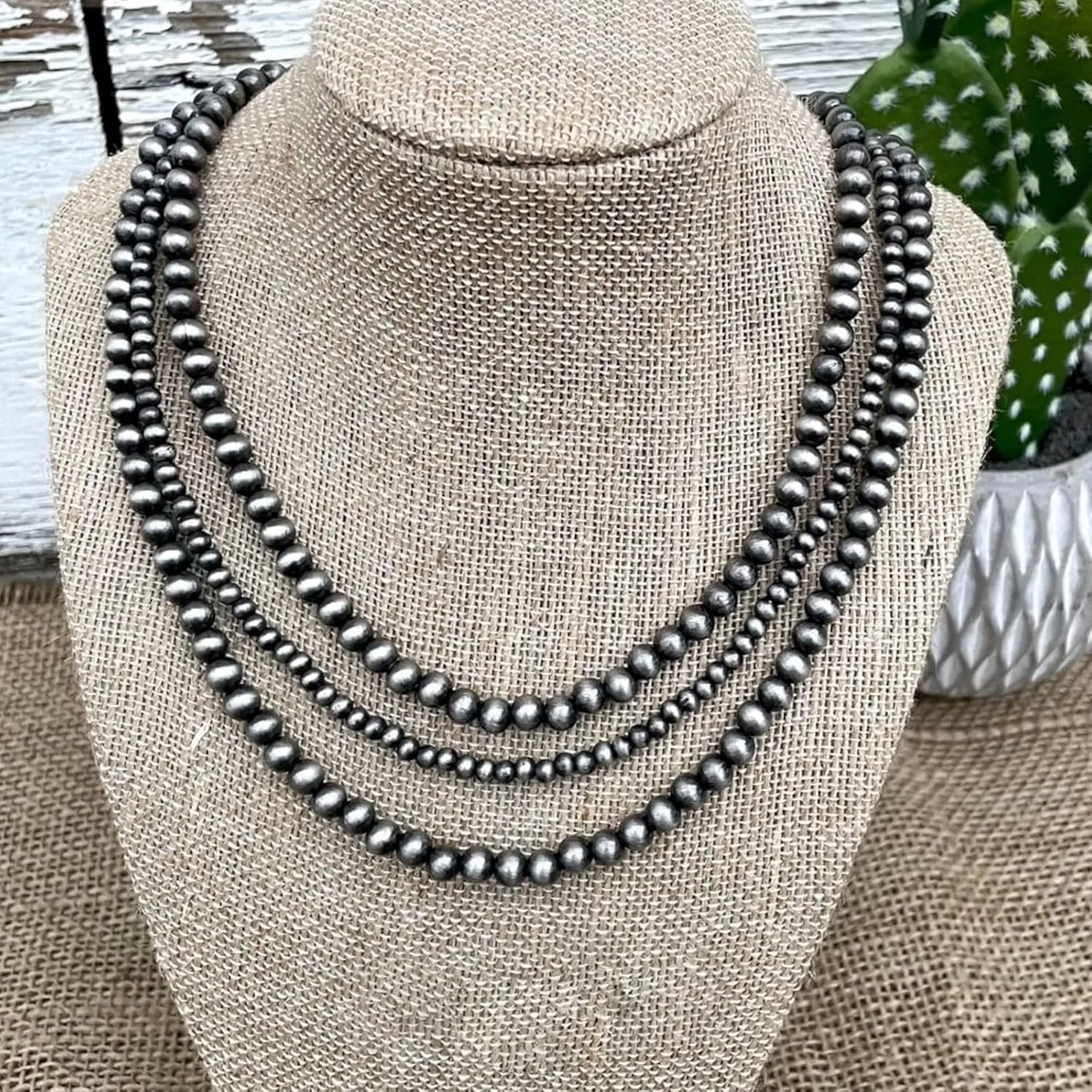 Long Pearl Necklaces Cream White Faux Pearl Necklaces Strand Layered Pearl Necklace for Women Costume Jewelry