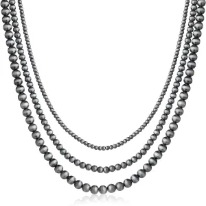 Long Pearl Necklaces Cream White Faux Pearl Necklaces Strand Layered Pearl Necklace for Women Costume Jewelry