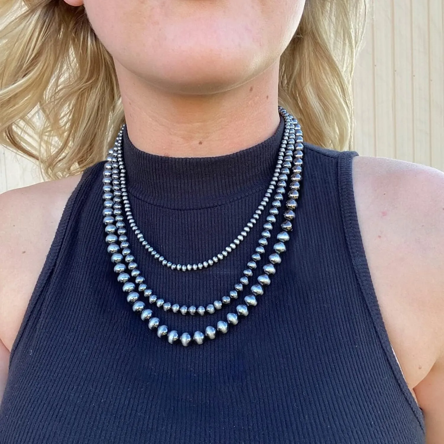 Long Pearl Necklaces Cream White Faux Pearl Necklaces Strand Layered Pearl Necklace for Women Costume Jewelry